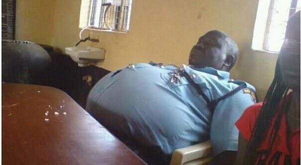 Sleeping police officer