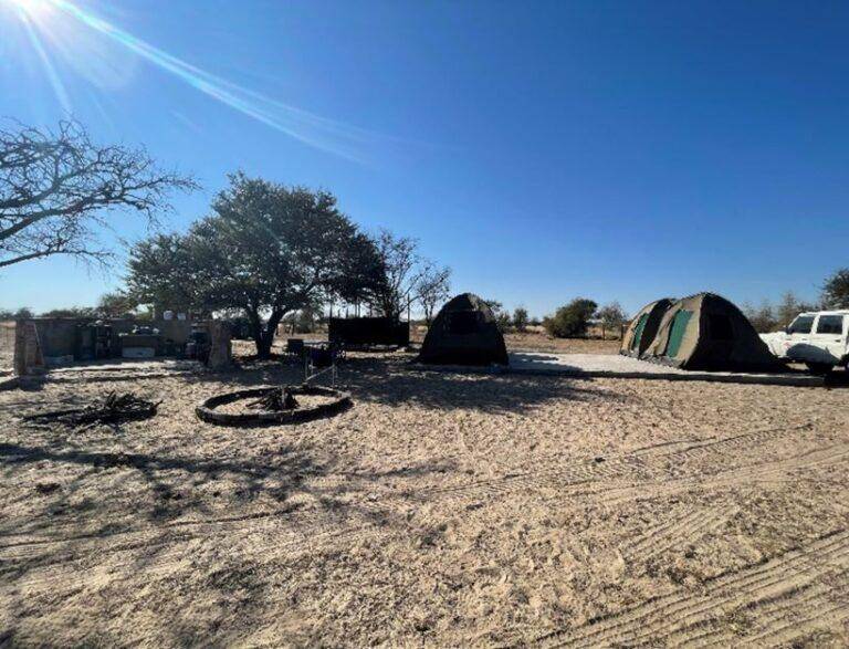 The camp in the Kalahari