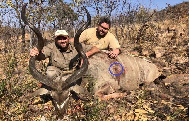 Kudu shot placement, high and too far back