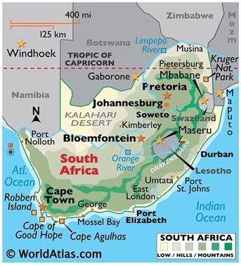 Map of South Africa